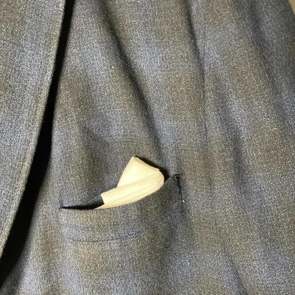 VTG CAMPUS SPORTS COAT BLAZER PLAID BLUE BLACK  WOOL Size 50-52 RARE - Picture 2 of 9